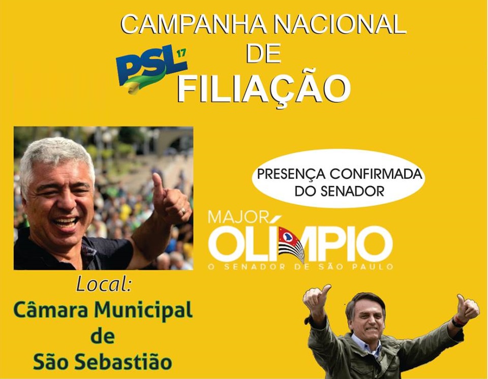PSL de São Sebastião recebeu o Senador Major Olímpio