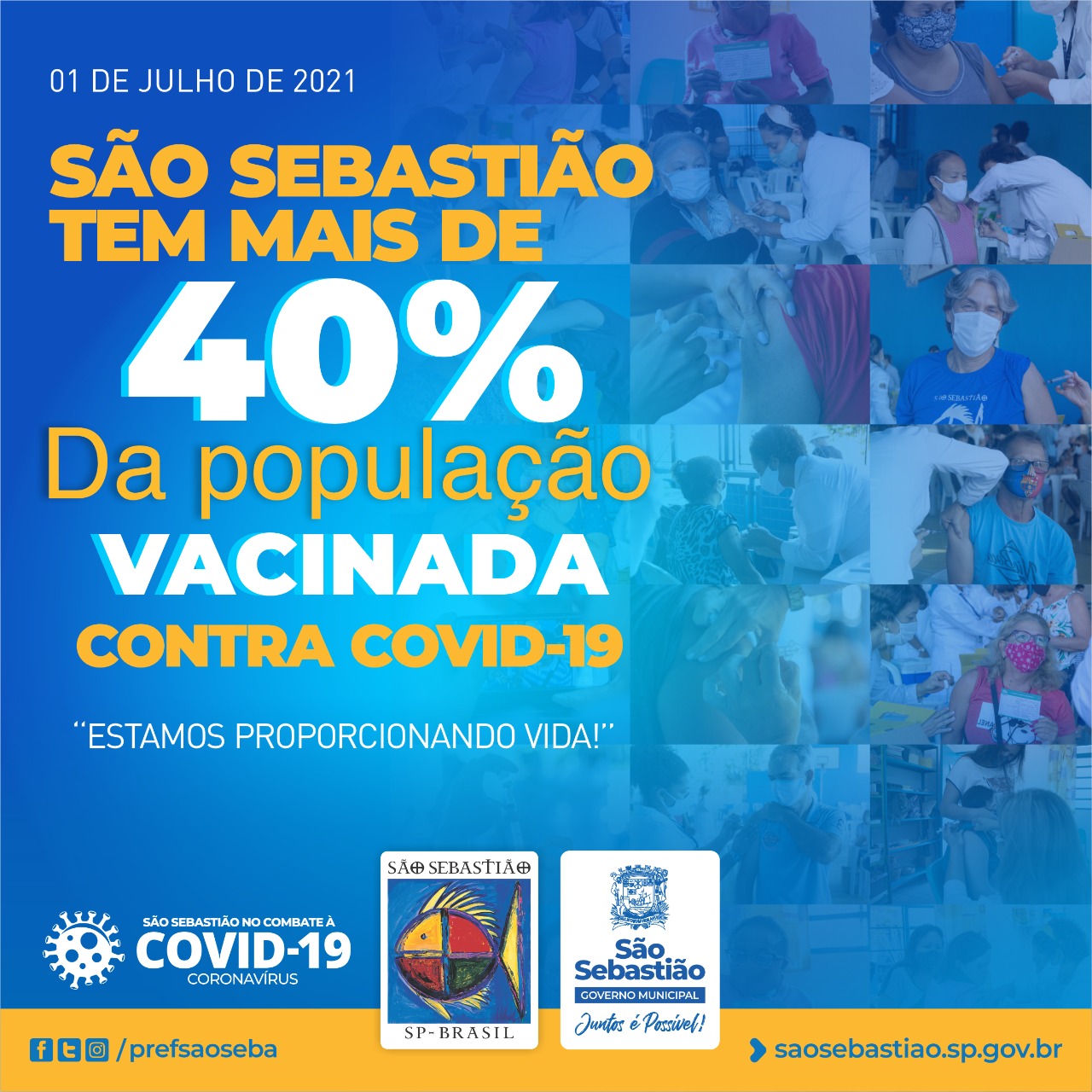 Mais de 40% da população Sebastianense está vacinada contra COVID-19