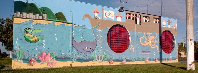 ONG Instituto Mais Vida leva arte em grafite à Praça de Eventos do Porto Novo