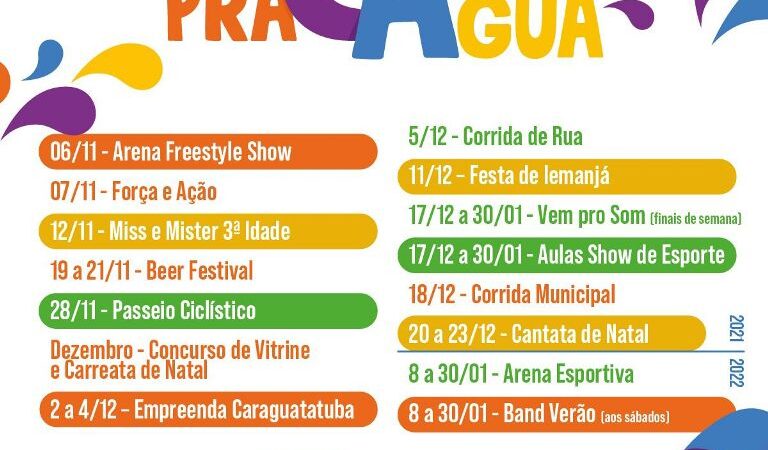 Prefeitura de Caraguatatuba lança calendário de eventos para fim de ano e verão