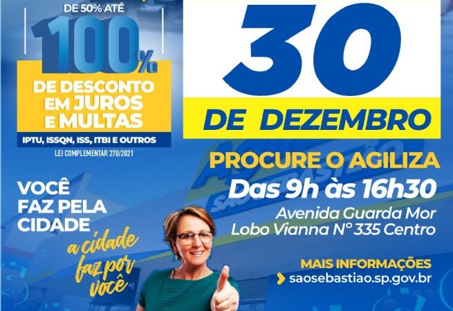 Não deixe para última hora Faltam poucos dias para se encerrar a anistia fiscal