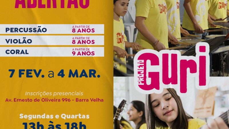 Projeto Guri abre vagas para oficinas de música em Ilhabela