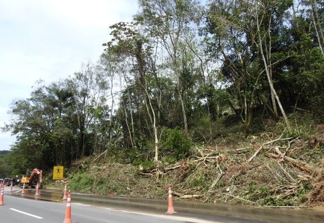 Iniciada a obra de estabilização de encosta na altura do Morro do Esquimó nesta sexta-feira (30)