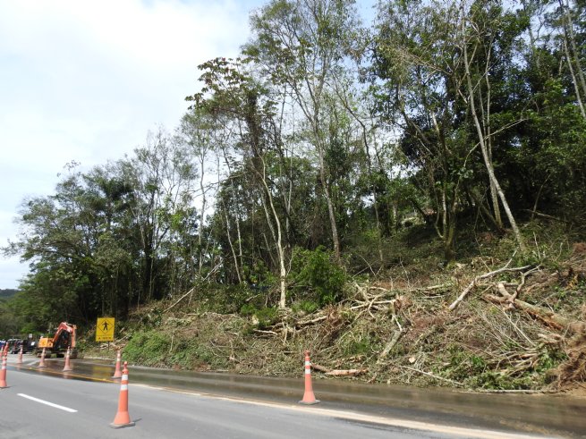 Iniciada a obra de estabilização de encosta na altura do Morro do Esquimó nesta sexta-feira (30)