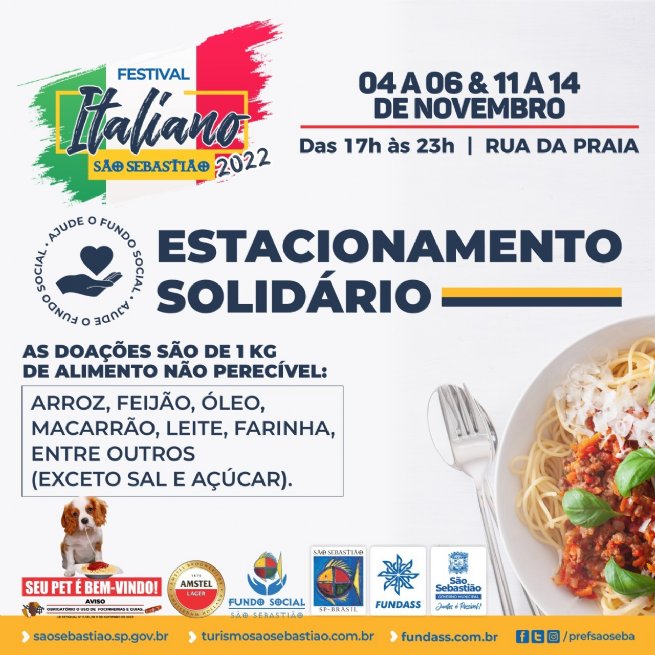 Estacionamento Solidário no Festival Italiano