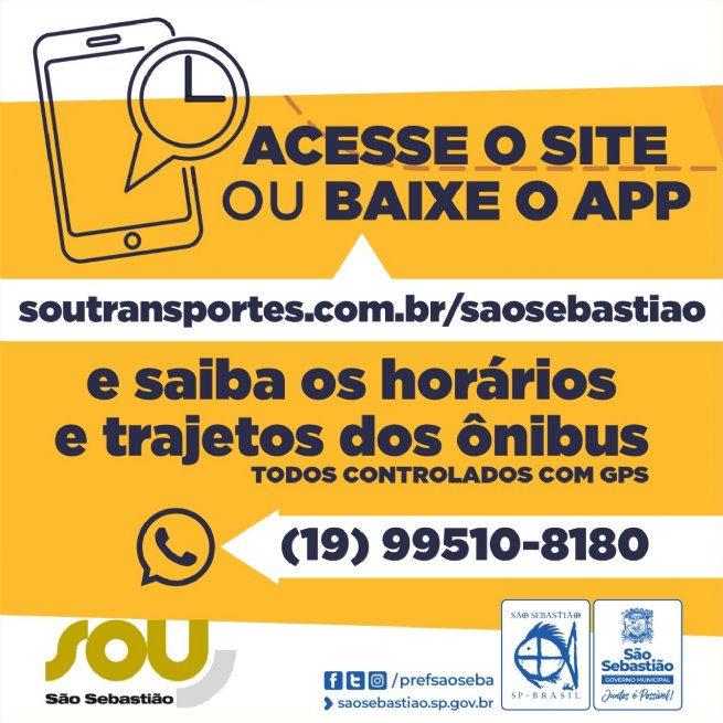 Acesse o Site ou baixe o App para saber todas as informações sobre o Transporte Público Municipal