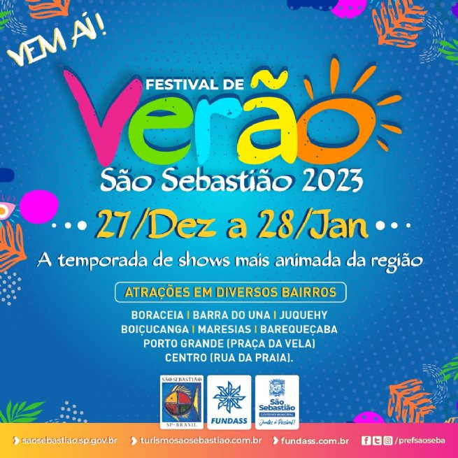 Confira a programação do Festival de Verão de São Sebastião!