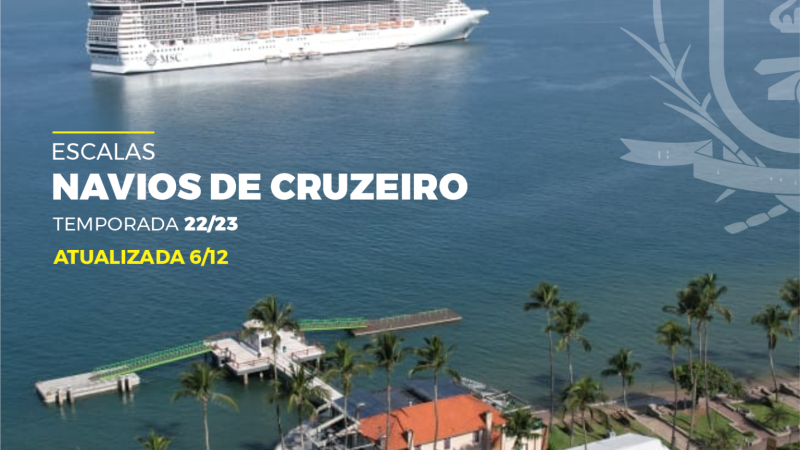 Ilhabela divulga atualização nas escalas da temporada de Navios de Cruzeiro