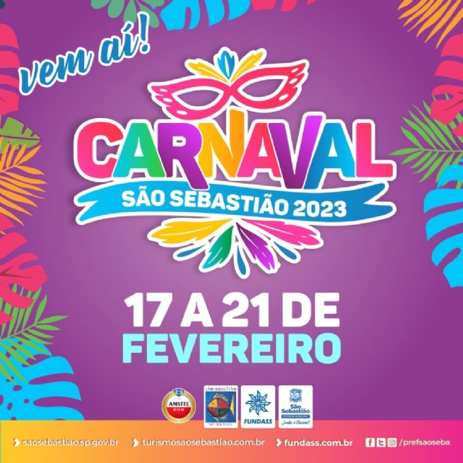 São Sebastião realizará extensa programação do Carnaval 2023