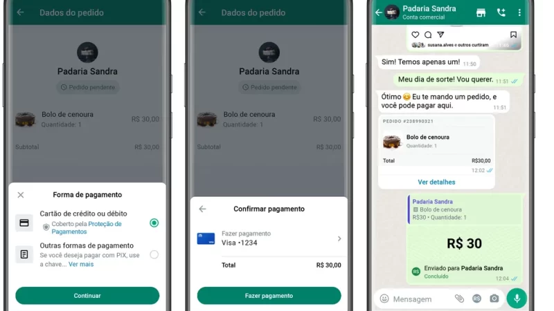 WhatsApp inicia pagamentos a empresas dentro do app