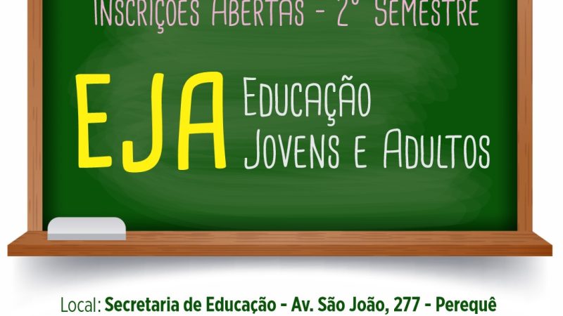 Inscrições abertas para Educação de Jovens e Adultos (EJA) em Ilhabela