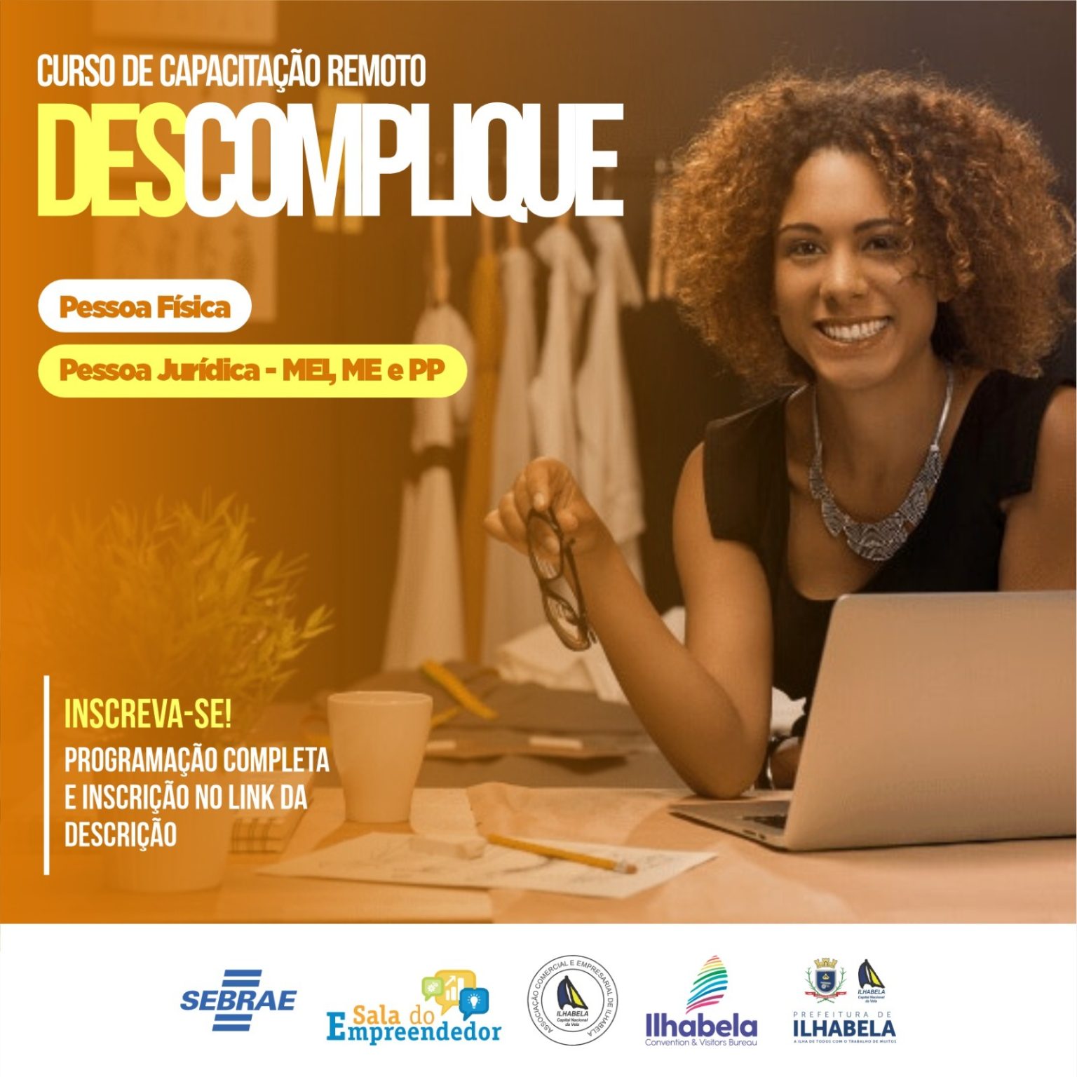 Prefeitura de Ilhabela está com inscrições abertas para Cursos Descomplique Pessoa Jurídica e Física