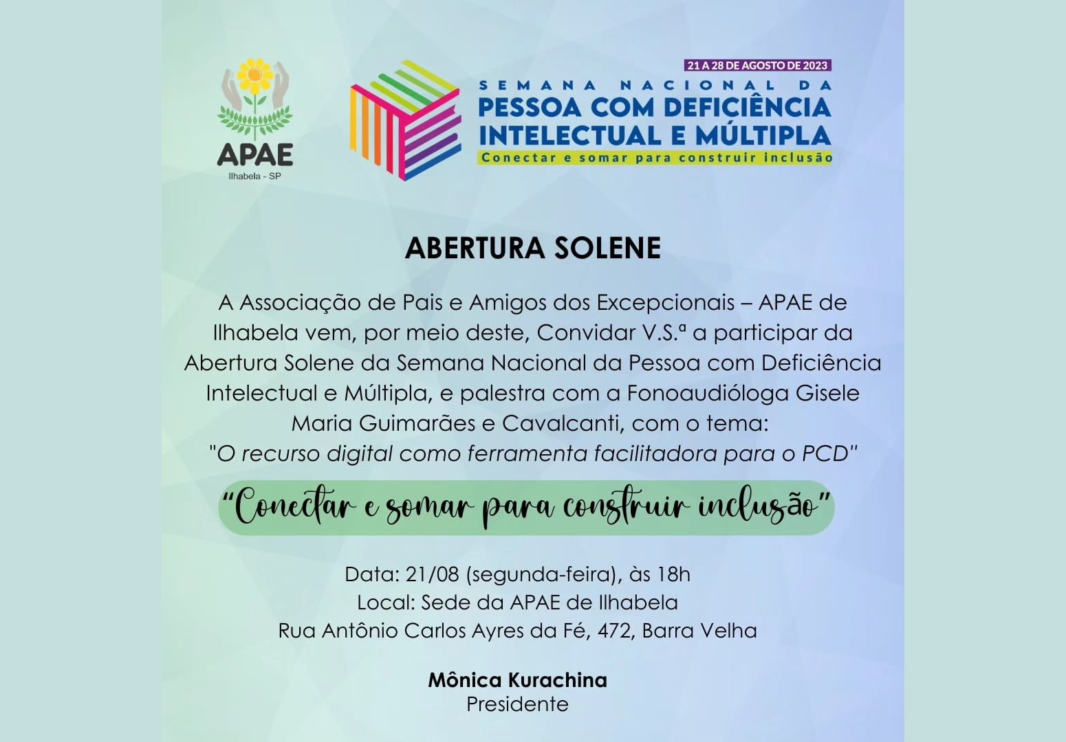 Apae de Ilhabela realiza Semana Nacional da Pessoa com Deficiência Intelectual e Múltipla