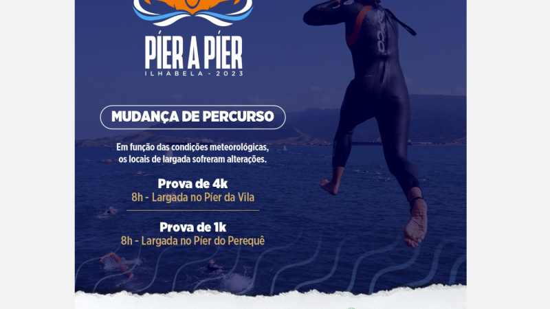 Prova Natatória Píer a Píer 2023 avisa mudança de percurso