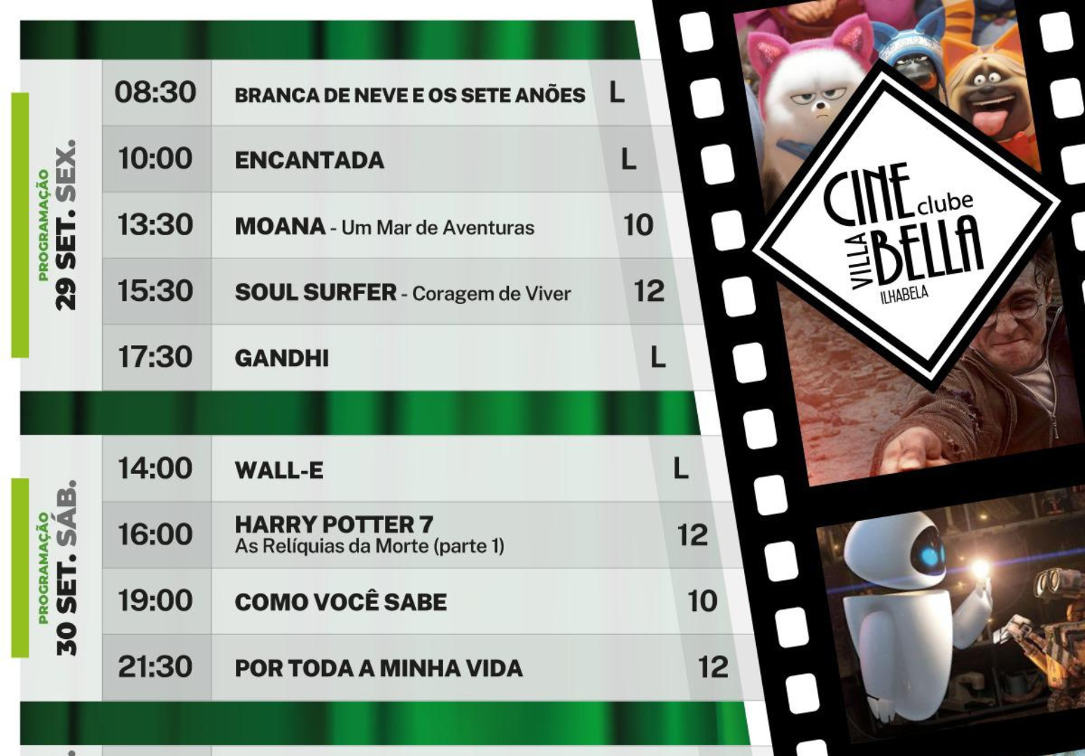Cine Clube Villa Bella tem exibição gratuita de filmes neste fim de semana