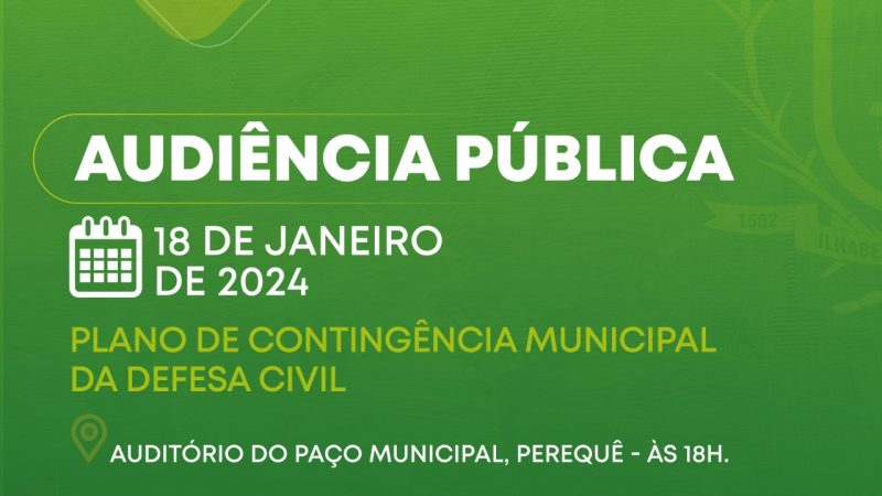 Plano Municipal de Contingência da Defesa Civil de Ilhabela será apresentado em audiência pública