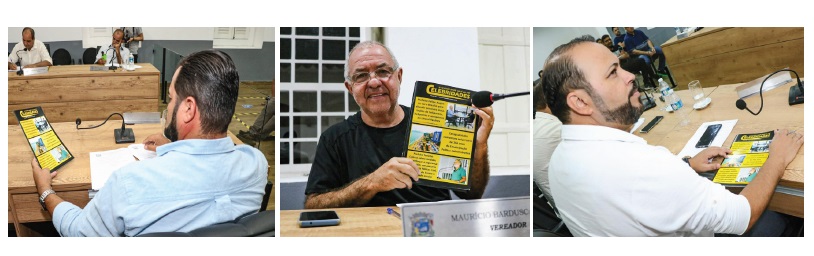 Vereadores lendo a Revista Celebridades