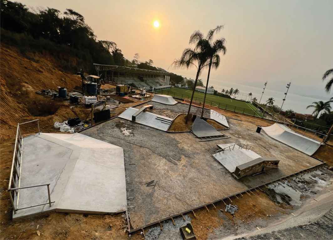 Obra da nova pista de skate em Ilhabela