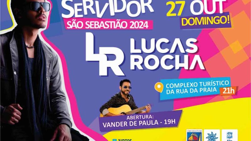 Prefeitura de São Sebastião traz Lucas Rocha para Festa do Servidor Público no domingo