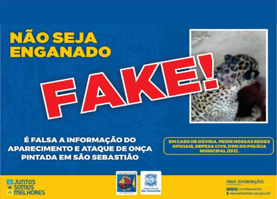 Alerta para Fake News sobre aparecimento de onça pintada