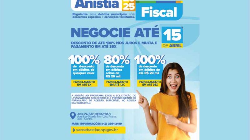 Prefeitura de São Sebastião lança Campanha de Anistia Fiscal