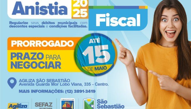Campanha de Anistia Fiscal de São Sebastião segue até 15 de maio