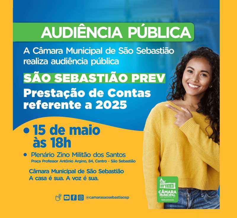 Ocorre hoje audiência pública na Câmara de São Sebastião